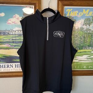 Peter Millar Crown Sport XL Deep Eddy Vodka 1/4 Zip Golf Vest Black Performance